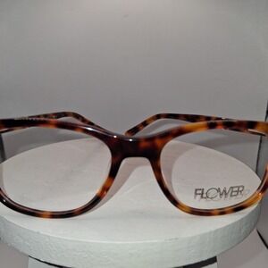 Womens Flower 6004 RACHEL Brown Tortoise Full Rim Eyeglasses Frames 51 18 140